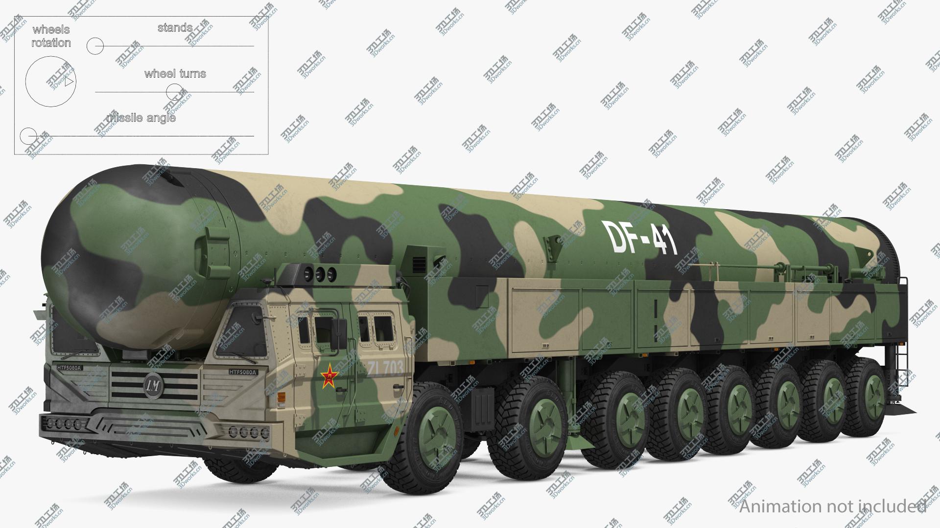 images/goods_img/20210319/3D Dongfeng-41 ICBM Launch Vehicle Rigged model/3.jpg